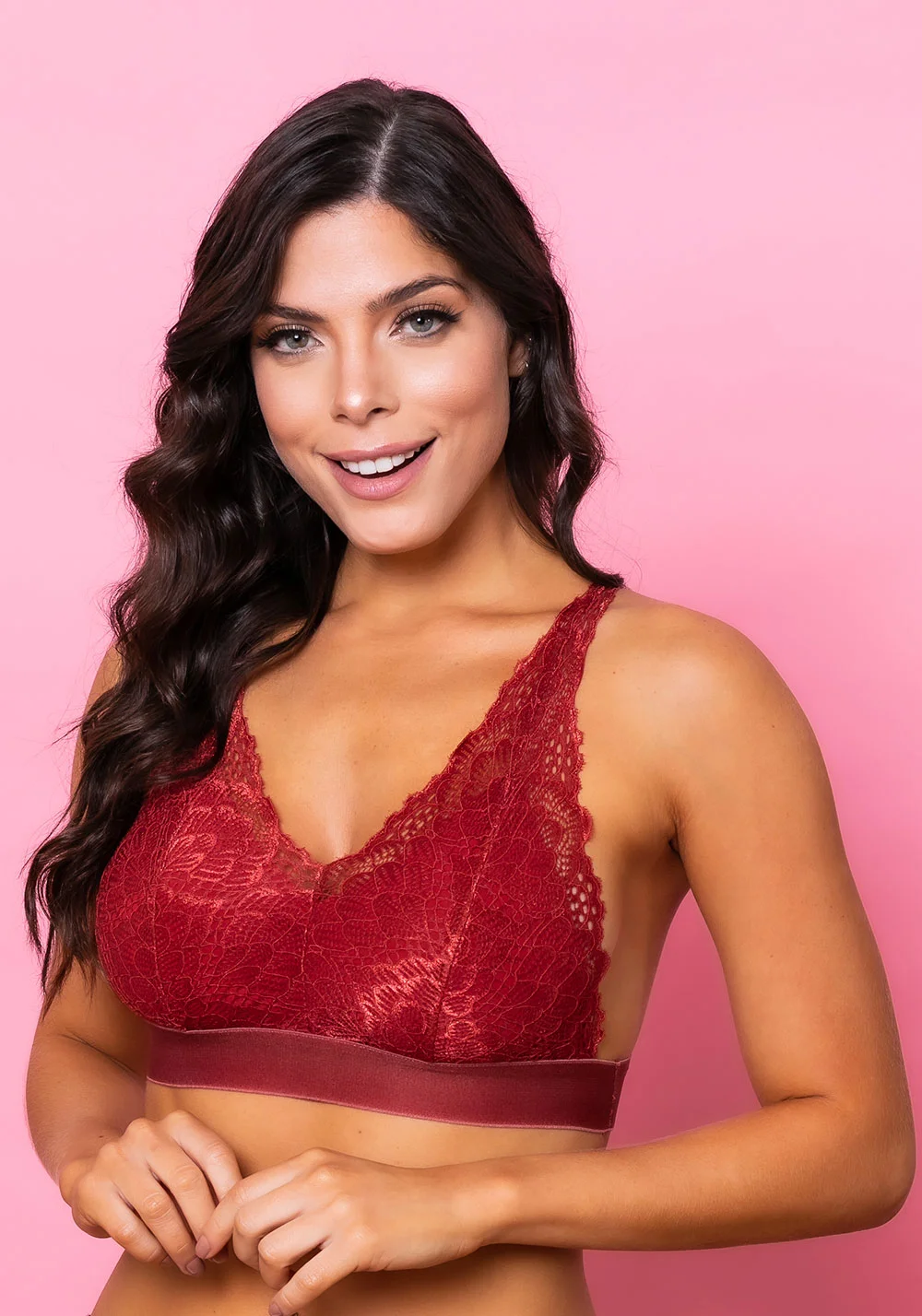 Sutiã modelo triângulo sem bojo intimate com renda telha dlk